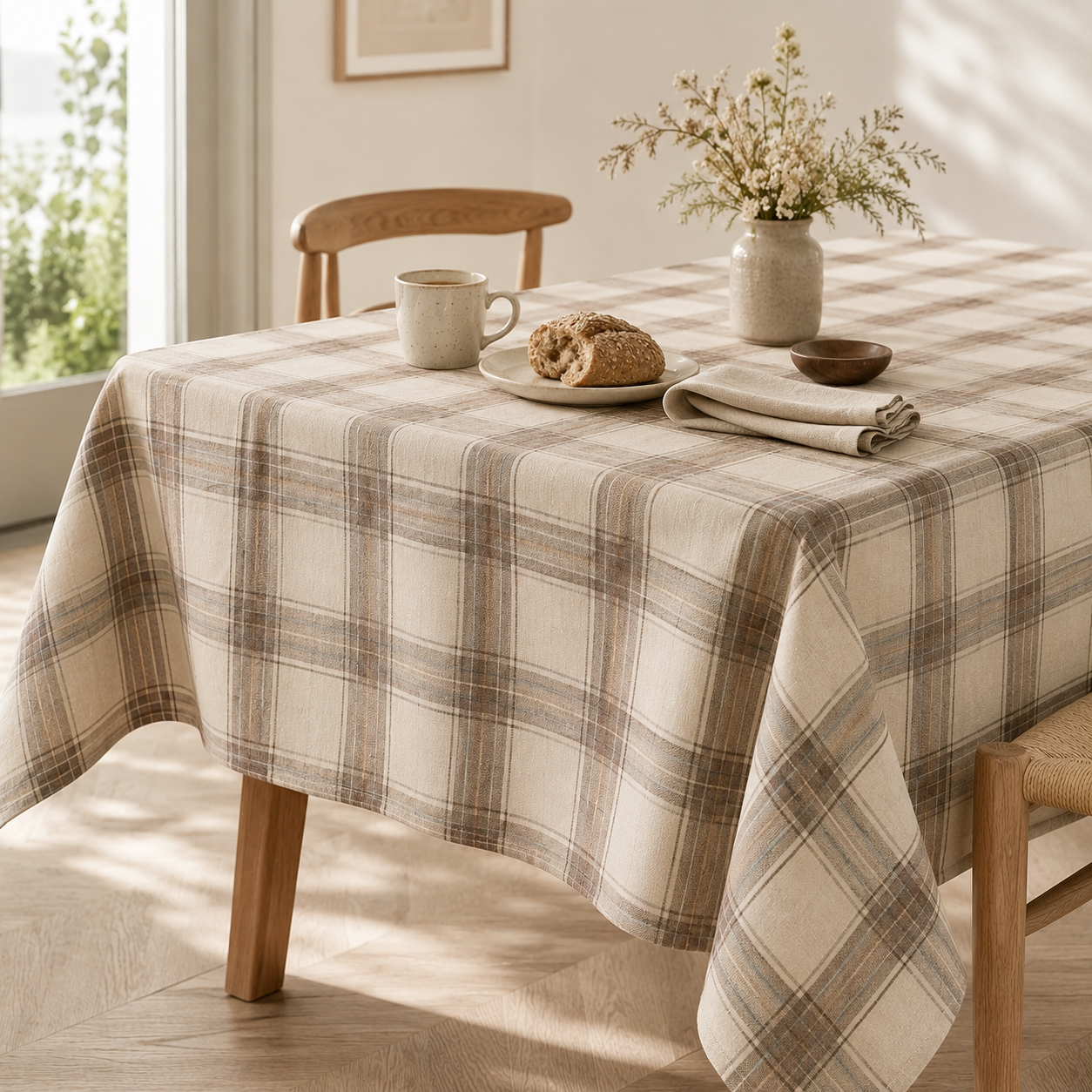 Nuvessiae™ Hearthline Plaid Tablecloth