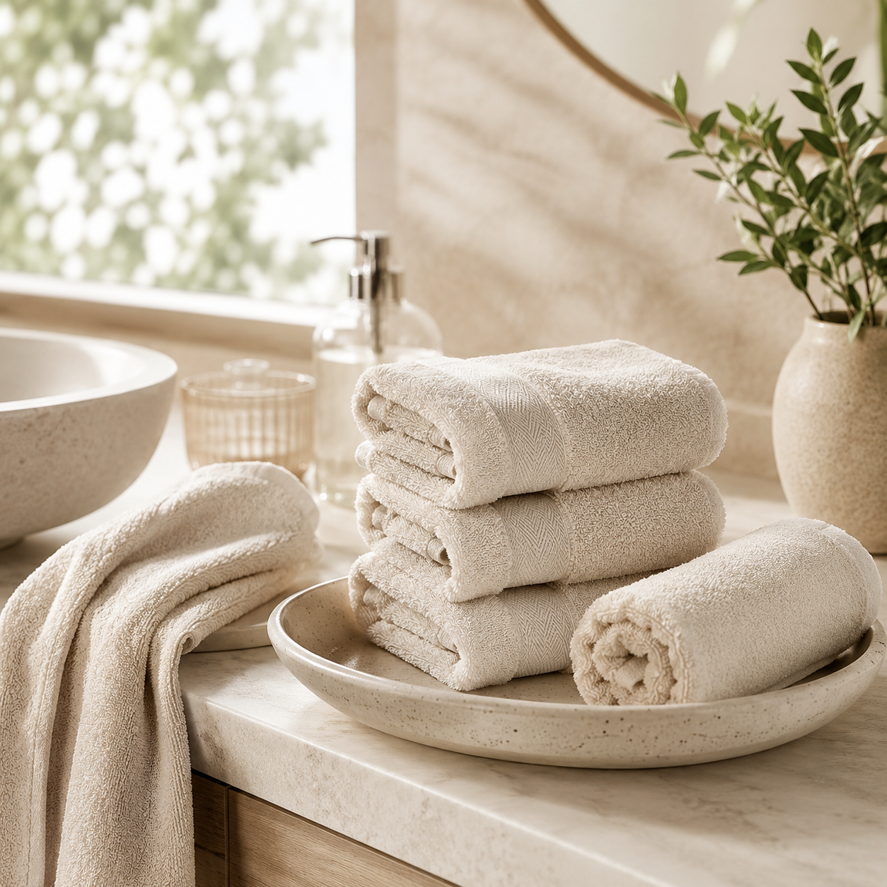 Nuvessiae™ GentleFold Bamboo-Blend Face Towel Set