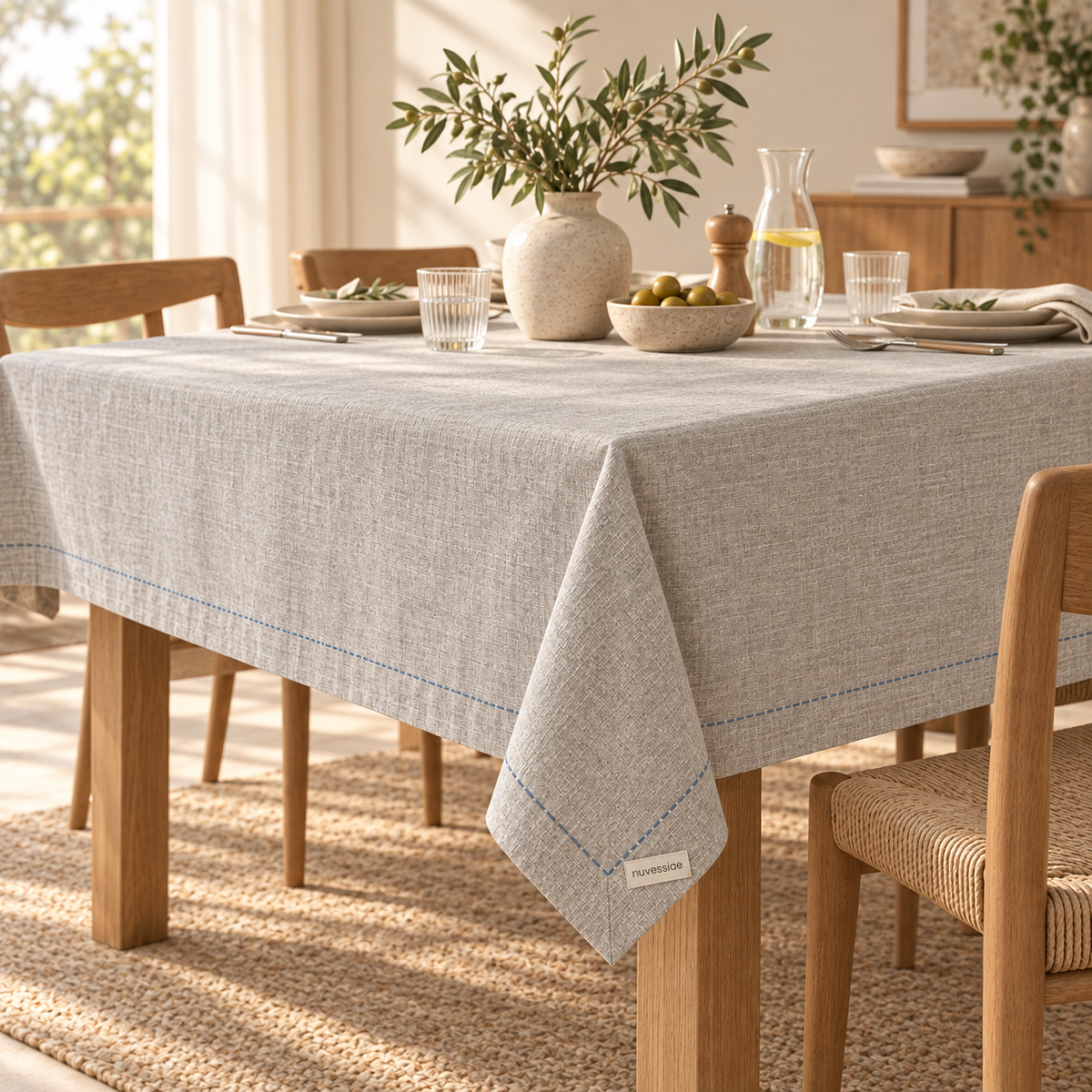 Nuvessiae™ BlueStitch Rectangular Tablecloth