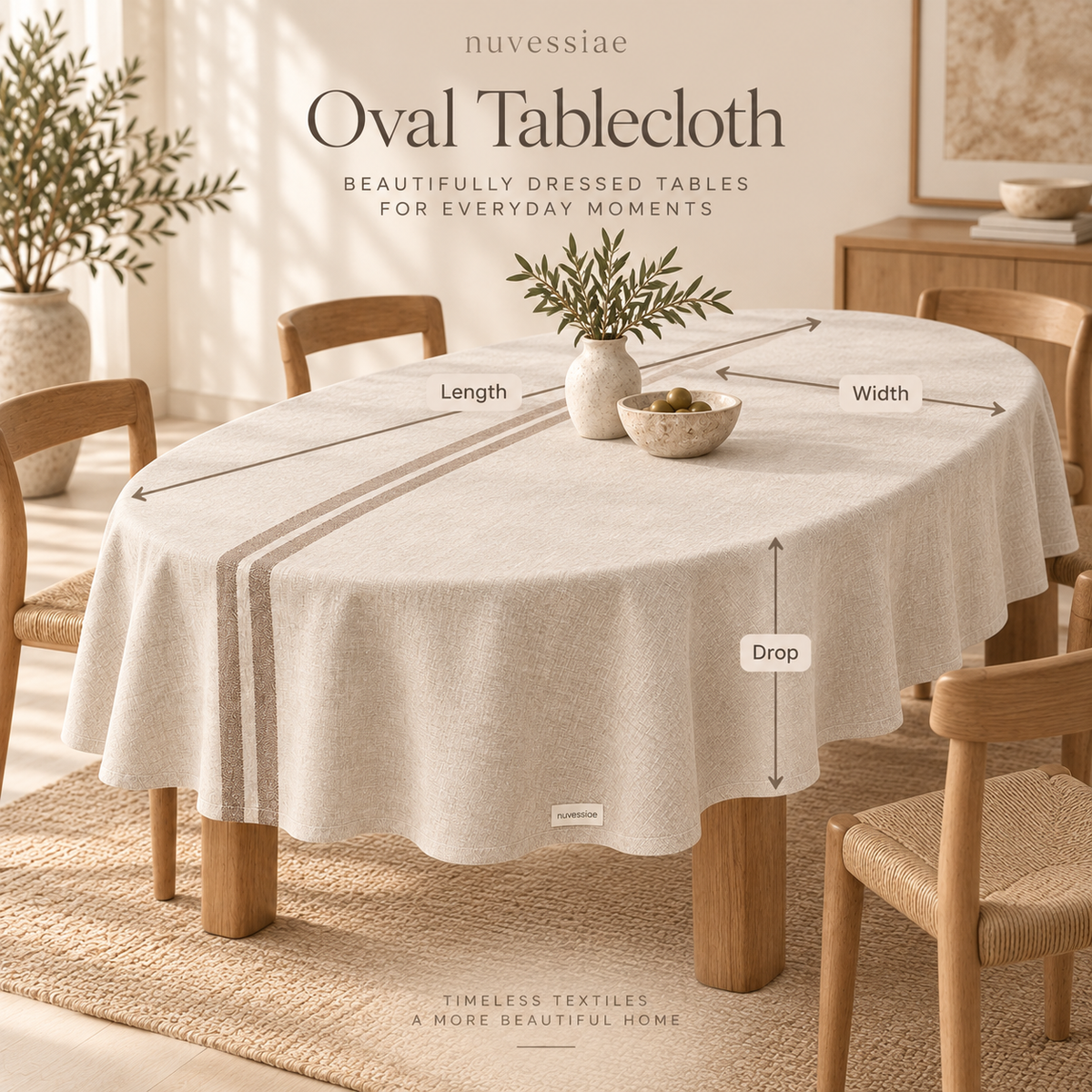 Nuvessiae™ LongArc Oval Tablecloth