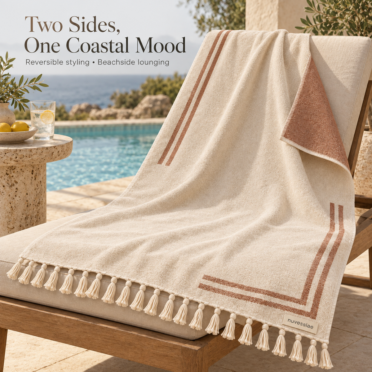 Nuvessiae™ TideTurn Reversible Beach Towel