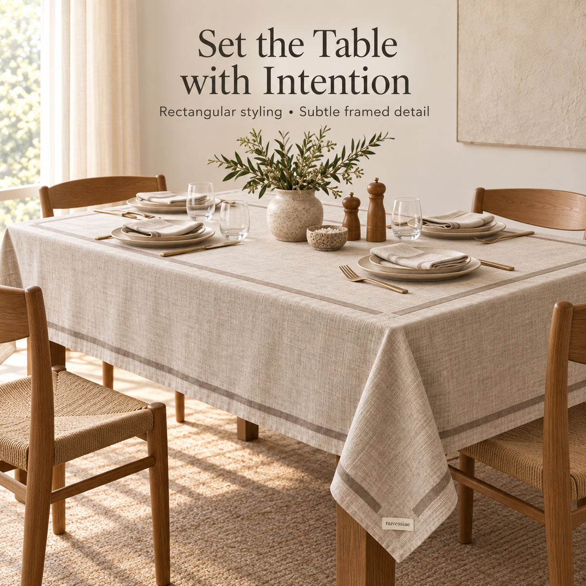 Nuvessiae™ OffsetFrame Rectangular Tablecloth
